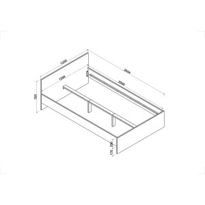NEST modern egyszemélyes ágy – fehér – 120 × 200 cm