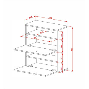 NEST modern cipősszekrény – fehér – 70 cm