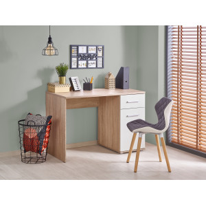 NEST modern íróasztal tárolóval – tölgy / fehér – 120 cm