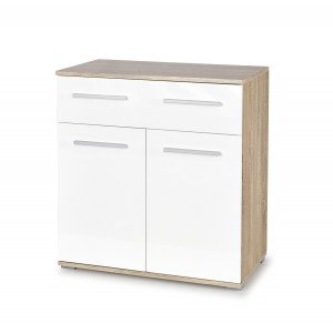 NEST modern komód – tölgy / fehér – 77 cm HALMAR