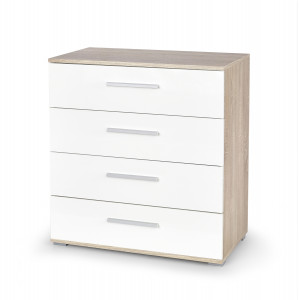 NEST modern fiókos komód – tölgy / fehér – 77 cm
