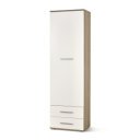 NEST modern polcos szekrény 2 fiókkal – tölgy / fehér – 60 cm