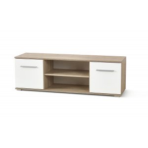 NEST modern TV-szekrény – tölgy / fehér – 137 cm HALMAR
