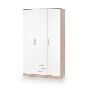 NEST modern gardróbszekrény 2 fiókkal – tölgy / fehér – 120 cm
