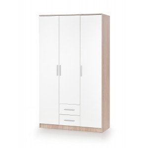 NEST modern gardróbszekrény 2 fiókkal – tölgy / fehér – 120 cm HALMAR