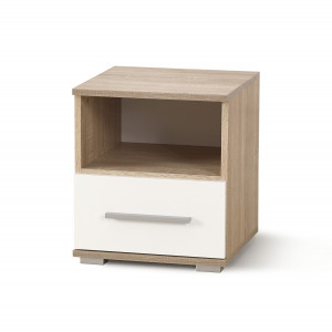 NEST modern éjjeliszekrény fiókkal – tölgy / fehér – 39 cm