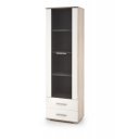 NEST modern vitrin 2 fiókkal – tölgy / fehér – 60 cm