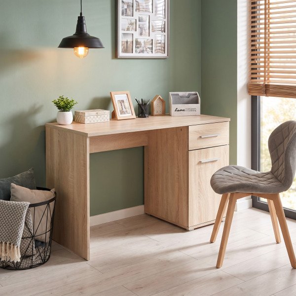 NEST modern íróasztal tárolóval – tölgy – 120 cm