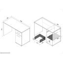 NEST modern íróasztal tárolóval – tölgy – 120 cm