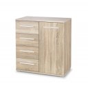 NEST modern komód 4 fiókkal – tölgy – 77 cm