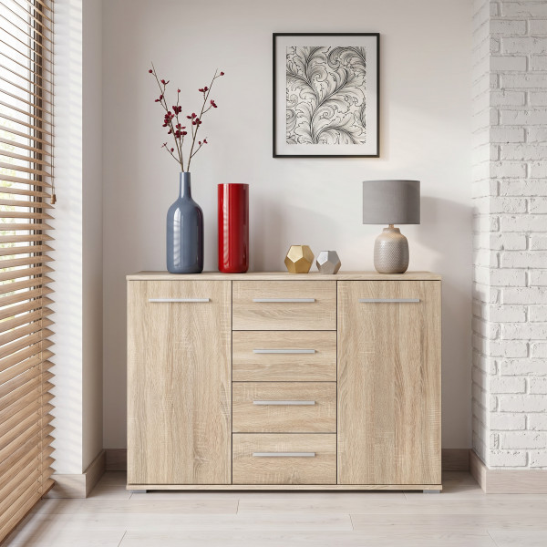 NEST komód 4 fiókkal – tölgy – 116 cm