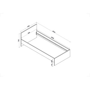 NEST modern egyszemélyes ágy – tölgy – 90 × 200 cm