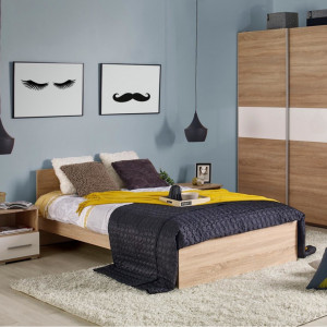 NEST modern egyszemélyes ágy – tölgy – 120 × 200 cm 120 cm