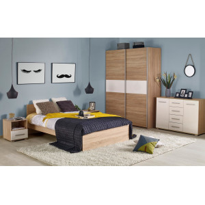 NEST modern egyszemélyes ágy – tölgy – 120 × 200 cm
