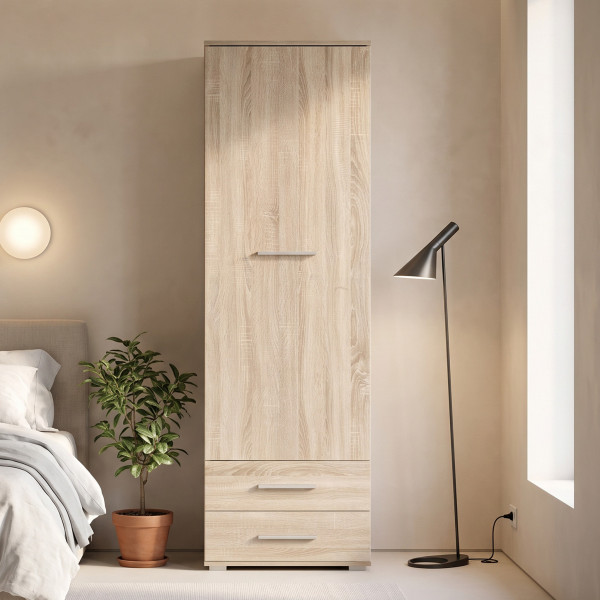 NEST modern polcos szekrény fiókokkal – tölgy – 60 cm