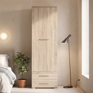 NEST modern polcos szekrény fiókokkal – tölgy – 60 cm HALMAR