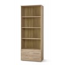 NEST modern könyvespolc 2 fiókkal – tölgy – 77 cm