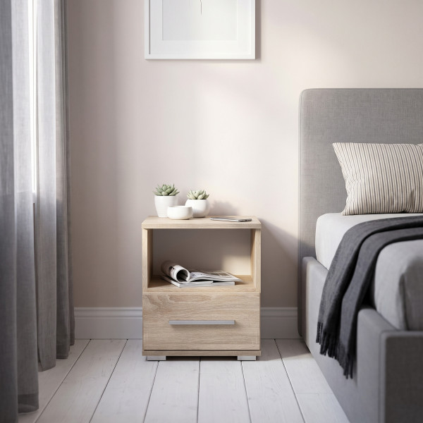 NEST modern éjjeliszekrény fiókkal – tölgy – 39 cm