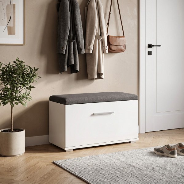 NEST cipősszekrény ülőpárnával – fehér – 70 cm