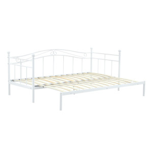 SLIDE modern kihúzható fém ágy – fehér – 90/180 × 200 cm 90 cm