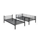 LOFTY modern emeletes ágy – fekete – 2 × 90 × 200 cm