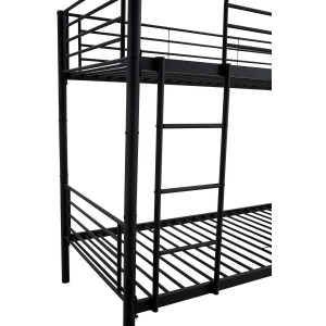 LOFTY modern emeletes ágy – fekete – 2 × 90 × 200 cm