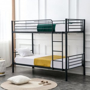 LOFTY modern emeletes ágy – fekete – 2 × 90 × 200 cm Ágyak