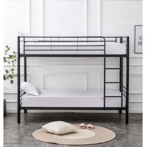 LOFTY modern emeletes ágy – fekete – 2 × 90 × 200 cm Ágyak