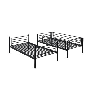 LOFTY modern emeletes ágy – fekete – 2 × 90 × 200 cm
