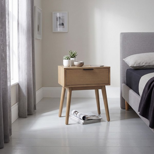 GRAIN modern éjjeliszekrény fiókkal – natúr – 45 cm
