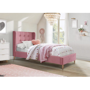 BLUSH modern kárpitozott ágy – rózsaszín – 90 × 200 cm