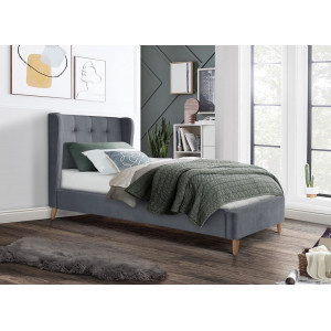 BLUSH modern kárpitozott ágy – szürke – 90 × 200 cm