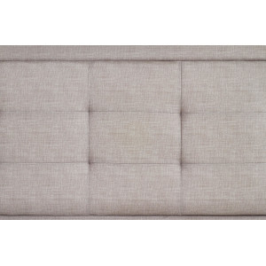FRAME modern kárpitozott franciaágy 4 fiókkal – bézs / dió – 160 × 200 cm