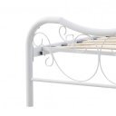 GRACE modern fém ágy kárpitozott fejtámlával – fehér / szürke – 90 × 200 cm