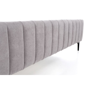LINE modern kárpitozott franciaágy – világosszürke / fekete – 160 × 200 cm