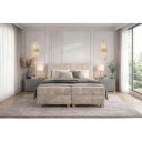 LOUNGE modern kontinentális franciaágy beépített matraccal – bézs – 160 × 200 cm