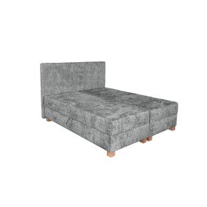 LOUNGE modern kontinentális franciaágy beépített matraccal – szürke – 160 × 200 cm