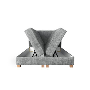 LOUNGE modern kontinentális franciaágy beépített matraccal – szürke – 160 × 200 cm