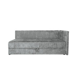 SNOOZE kárpitozott ágy beépített matraccal és ágyneműtartóval – szürke – 90 × 200 cm