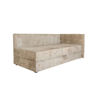 SNOOZE modern kárpitozott ágy beépített matraccal és ágyneműtartóval – bézs – 90 × 200 cm