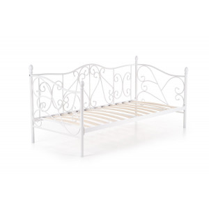 LACE dekoratív fém ágy – fehér – 90 × 200 cm