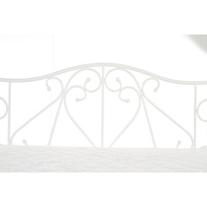 LACE dekoratív fém ágy – fehér – 90 × 200 cm