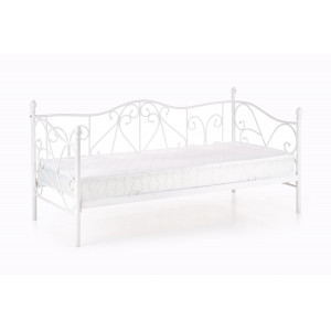 LACE dekoratív fém ágy – fehér – 90 × 200 cm