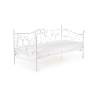LACE dekoratív fém ágy – fehér – 90 × 200 cm