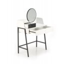 GLAM modern fésülködőasztal tükörrel – fehér / fekete – 80 cm