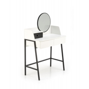 GLAM modern fésülködőasztal tükörrel – fehér / fekete – 80 cm