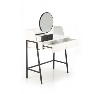 GLAM modern fésülködőasztal tükörrel – fehér / fekete – 80 cm