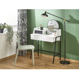 GLAM modern fésülködőasztal tükörrel – fehér / fekete – 80 cm
