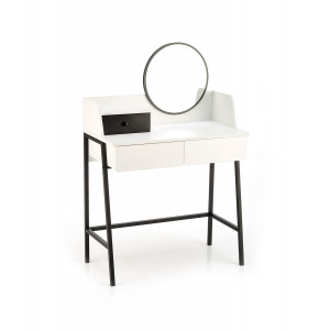 GLAM modern fésülködőasztal tükörrel – fehér / fekete – 80 cm
