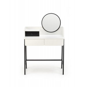 GLAM modern fésülködőasztal tükörrel – fehér / fekete – 80 cm